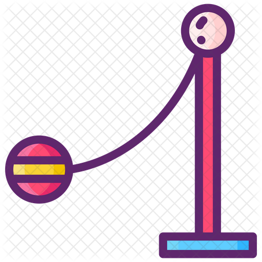 Tetherball Icon Download in Colored Outline Style