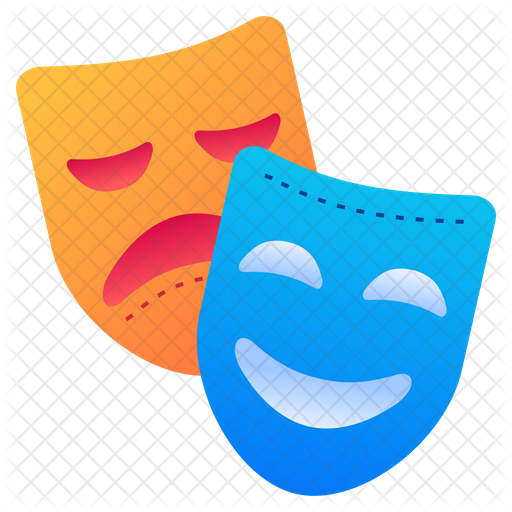 Theatre Mask Icon - Download in Gradient Style