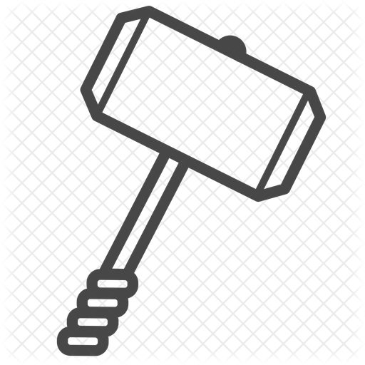 Thor Hammer Icon - Download in Line Style