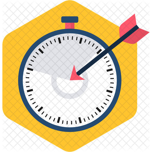 Time Target Icon Download in Flat Style