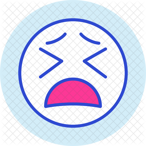 Tired Face Emoji Emoji Icon Download in Colored Outline Style