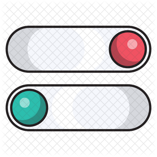 Toggle Button Icon - Download in Colored Outline Style