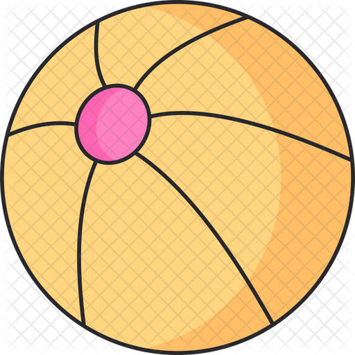 Toy Ball Icon Download in Colored Outline Style