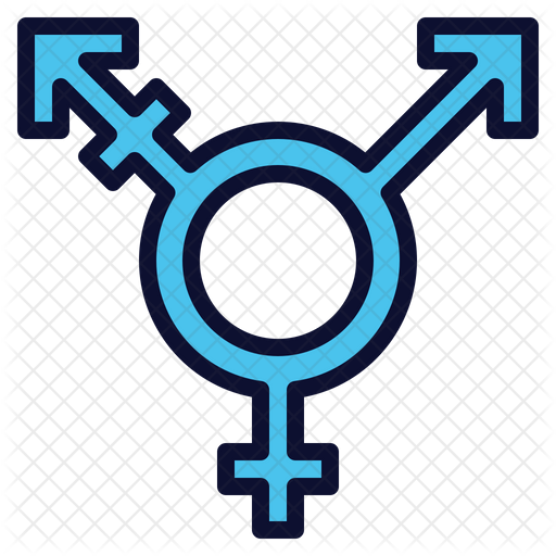 Transgender Icon - Download in Colored Outline Style