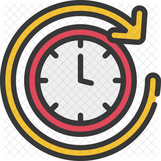 Turn Clocks Icon Download in Colored Outline Style