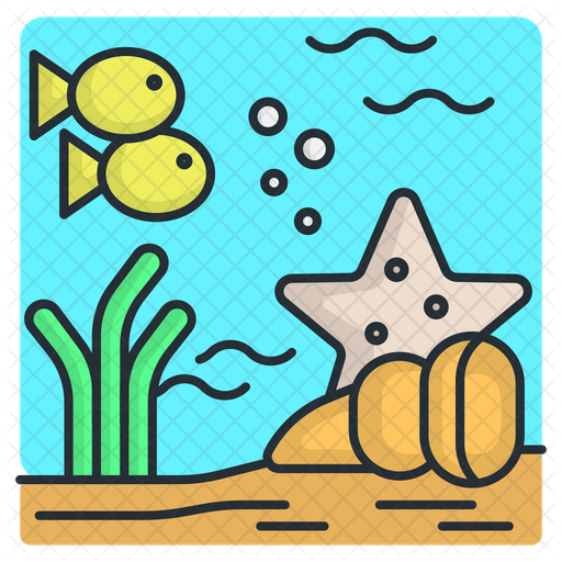 Underwater Life Icon - Download in Colored Outline Style