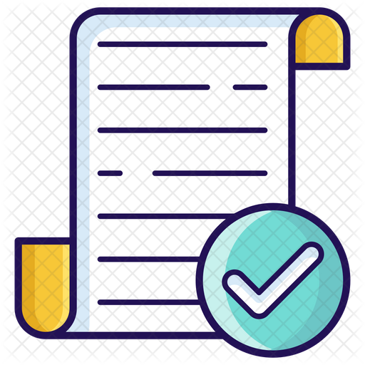 Verify Document Icon - Download in Colored Outline Style