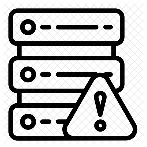 Warning Server Icon - Download in Line Style