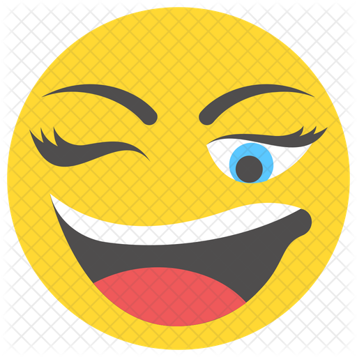 Winking Emoji Icon - Download in Flat Style