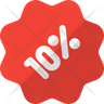 10 percent sticker symbol