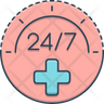 icons of 24 hours medical services