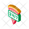 247 pizza service icon png