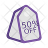 50 offer tag icon svg
