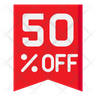 icons of 50 percent off