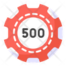 500 poker chip icon