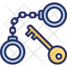 icons of custom handcuffs key