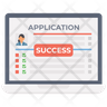 free application submitted successfully icons