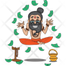 baba on money icon png