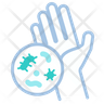 icon for bacteria in hand