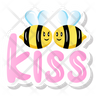 icon funny cute bee