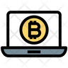 icons of bitcoin laptop