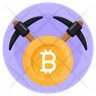 icons of bitcoin mining axe