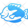 icon blue tang fish
