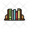 wooden bookshelf icon png