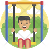 boy at swing symbol