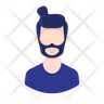 boy man bun beard avatar icon download