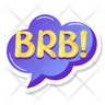 brb text icon png