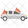 icons of burning car