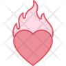 icons for heart on fire