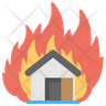 burning house logos