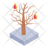 free burning tree icons