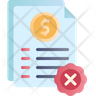 payment rejected icon