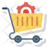 shopping cart gear icon png