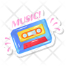 icons for audio-cassette