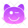 winking cat face icon svg