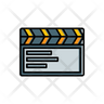 icons for cinema clapboard