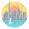 free city skyline icons