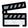 icons for movie clapper open