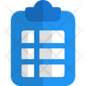 icons for clipboard table