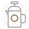 french press coffee maker icon