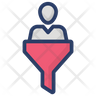 icon funnel with people