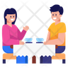 icons of couple tea time