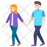 free couple walking together icons
