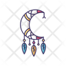 crescent and feathers amulet icon png