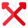 icon for crossed arrows