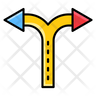 icon cross road arrow